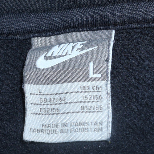 Nike Men Black Full Zip Fleece Hoodie L Regular Fit