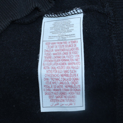 Nike Men Black Full Zip Fleece Hoodie L Regular Fit
