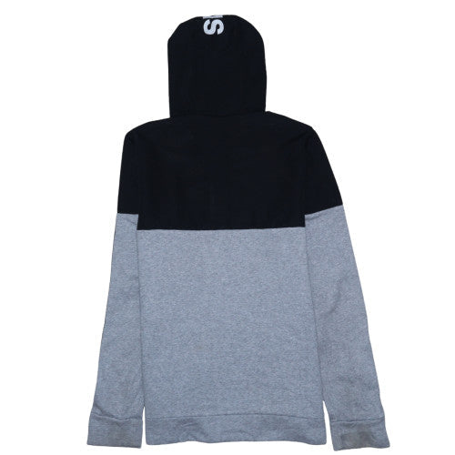 adidas Boys Black Grey Full Zip Hoodie Size 15-16 Years Cotton Blend