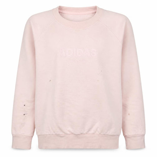 Adidas Women Pink Pullover Sweatshirt Size L Crew Neck Logo Casual