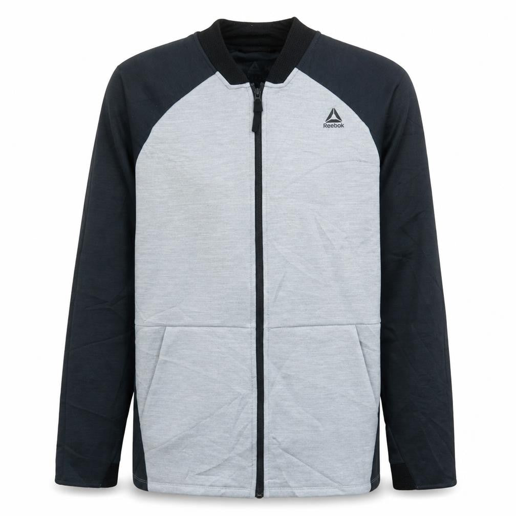 Reebok Men's Grey & Black Full Zip Sweatshirt Medium Speedwick Activewear