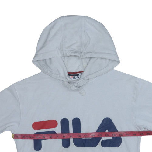 FILA Mens White XS Pullover Hoodie Logo Graphic Fleece