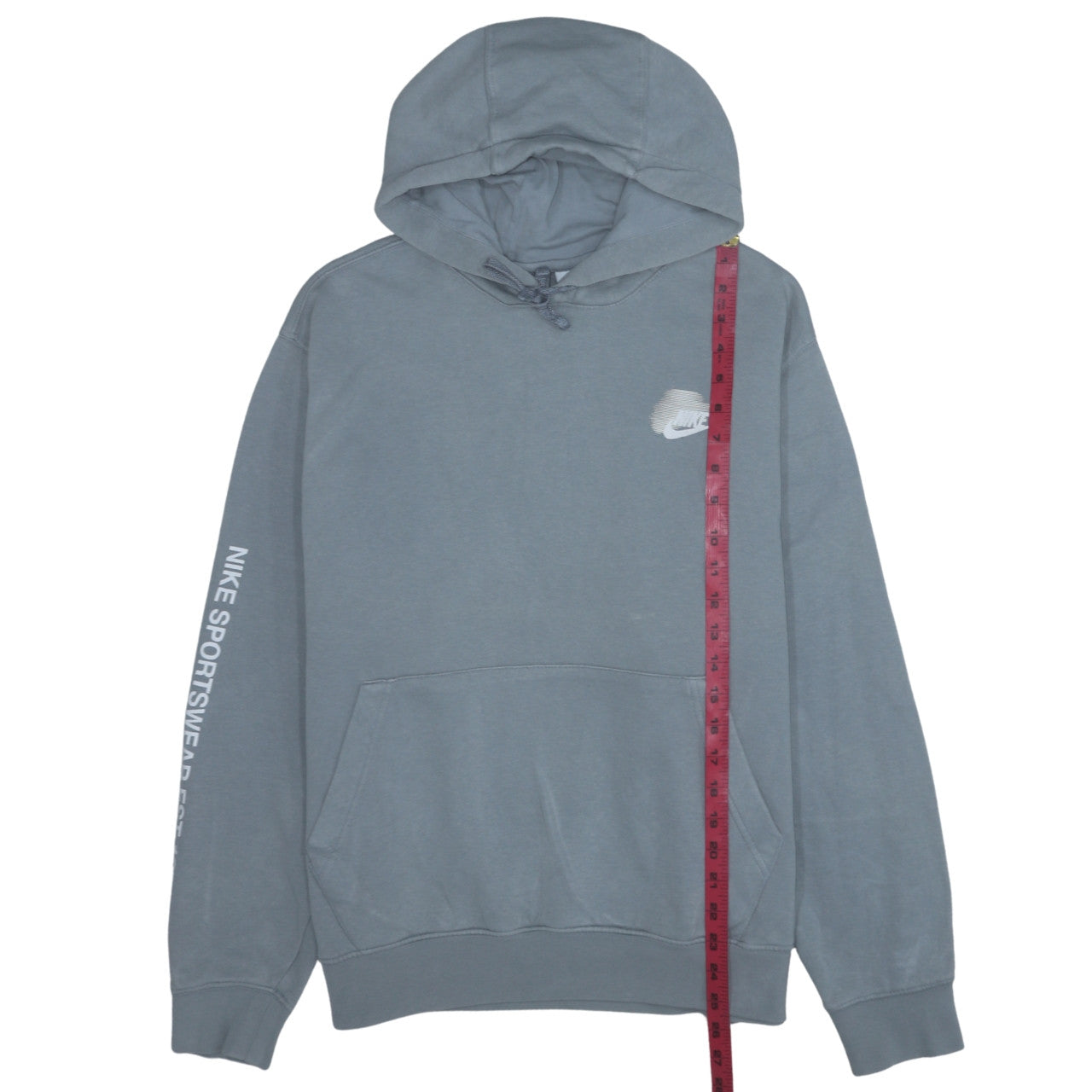 Nike Men's Grey Pullover Hoodie L Logo Graphic Sportswear