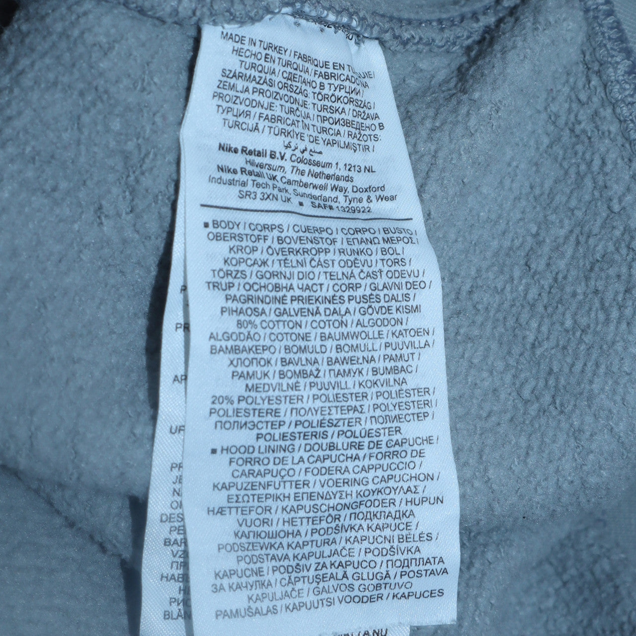 Nike Men's Grey Pullover Hoodie L Logo Graphic Sportswear