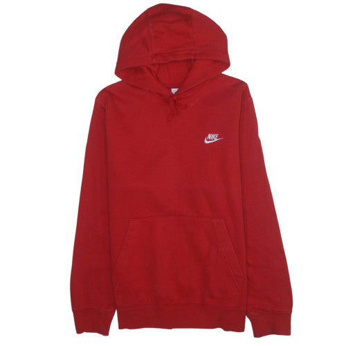 Nike Men's Red Pullover Hoodie Size S Fleece Logo Sweatshirt