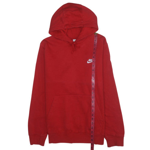 Nike Men's Red Pullover Hoodie Size S Fleece Logo Sweatshirt
