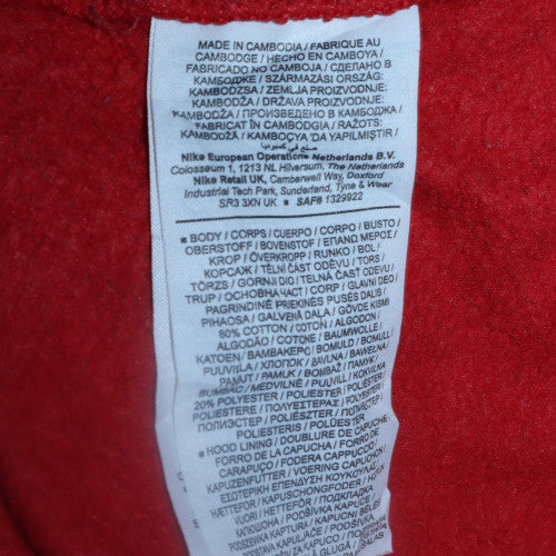 Nike Men's Red Pullover Hoodie Size S Fleece Logo Sweatshirt