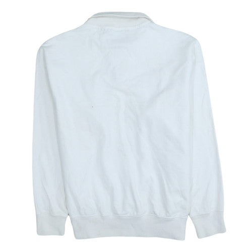 Champion Men's White 1/2 Zip Embroidered Logo Sweatshirt - Size S