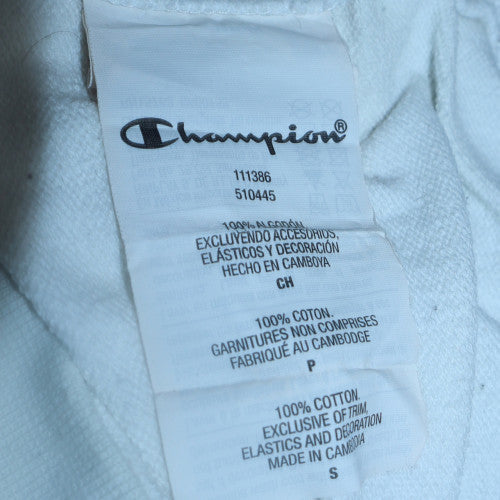 Champion Men's White 1/2 Zip Embroidered Logo Sweatshirt - Size S