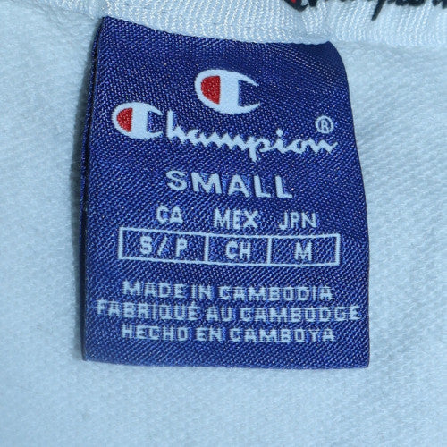 Champion Men's White 1/2 Zip Embroidered Logo Sweatshirt - Size S