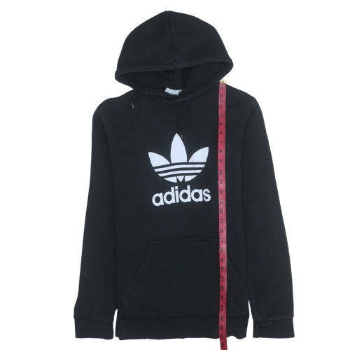 Adidas Mens Black Pullover Hoodie M Logo Fleece Sweatshirt
