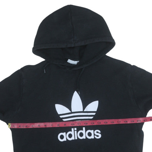 Adidas Mens Black Pullover Hoodie M Logo Fleece Sweatshirt