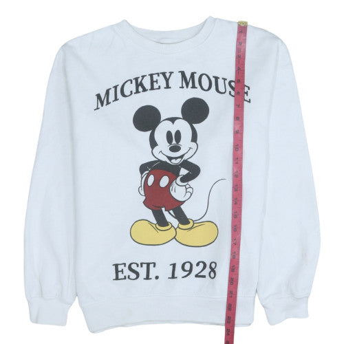 H&M Disney Mickey Mouse White Sweatshirt Women Teens UK 12-14 Crew Neck Pullover