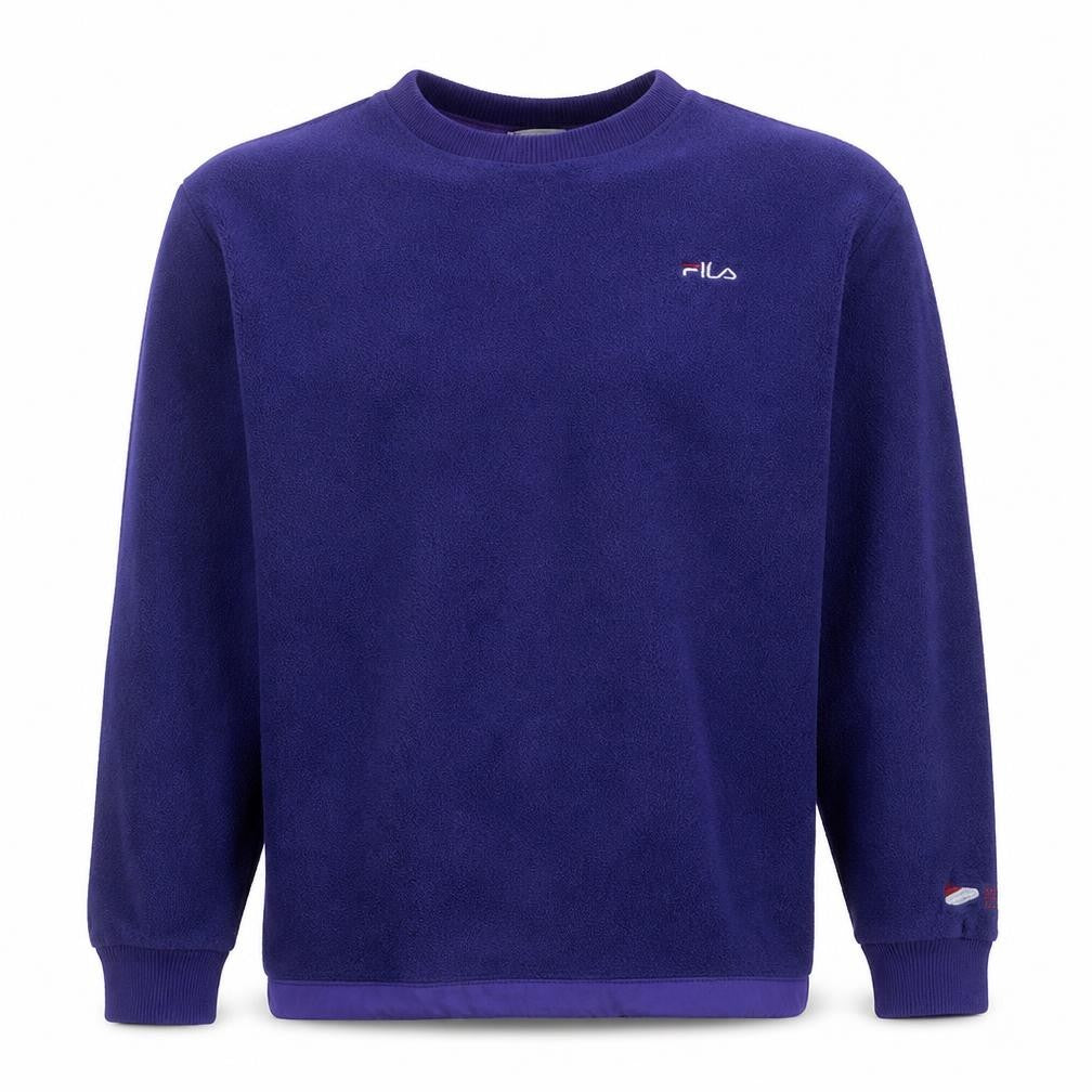 Fila Men's Purple Crew Neck Fleece Sweatshirt M Logo Casual
