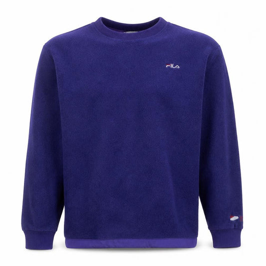 Fila Men's Purple Crew Neck Fleece Sweatshirt M Logo Casual