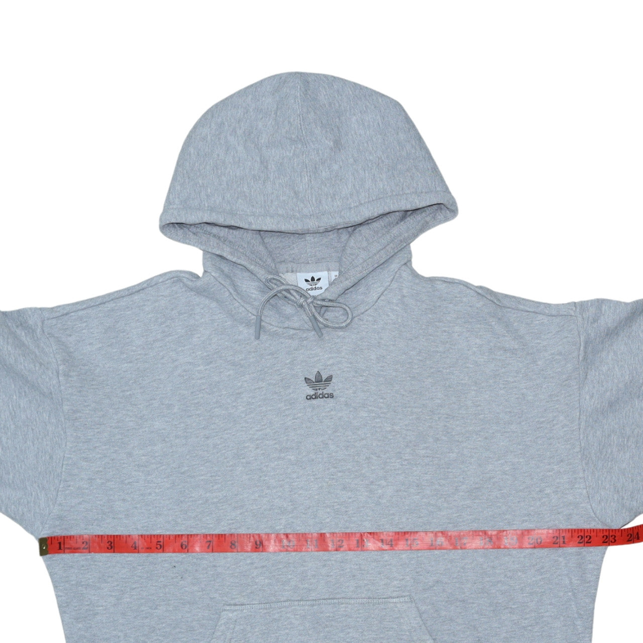 Adidas Womens Grey Hoodie Size 8 Pullover Logo Print Sweatshirt