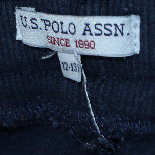 U.S. Polo Assn Girls Navy Blue Jogger Trousers 12-13 Years Cotton Blend