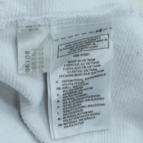 Adidas Mens White Crew Neck Pullover Sweatshirt Medium Sports Jumper