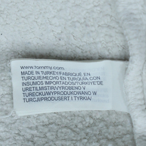 Tommy Sport Men's White Pullover Hoodie Size L Fleece Logo Sweatshirt