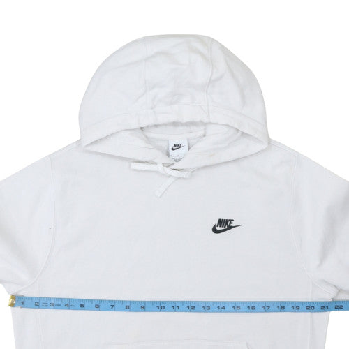 Nike Men's White Pullover Hoodie Small Fleece Logo Sweatshirt