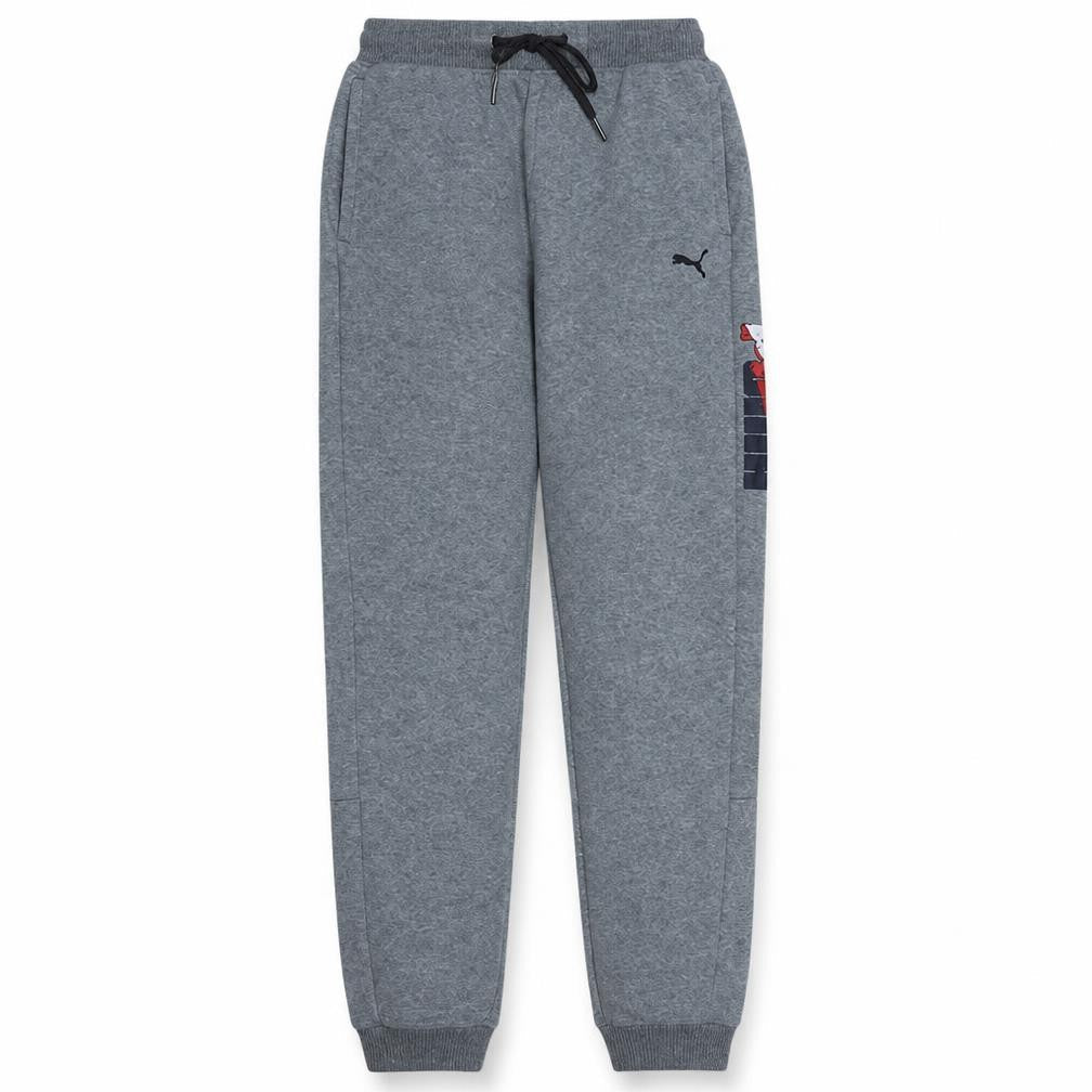 Puma Boys Grey Jogger Trousers 14 Years Elastic Waist Fleece Sweatpants