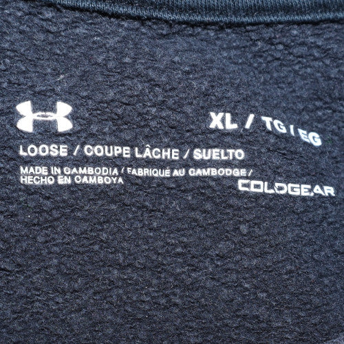 Under Armour Men's Black XL Crew Neck Fleece Sweatshirt ColdGear Loose Fit