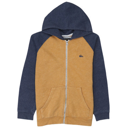 Quiksilver Teens Brown & Navy Full Zip Hoodie Size M