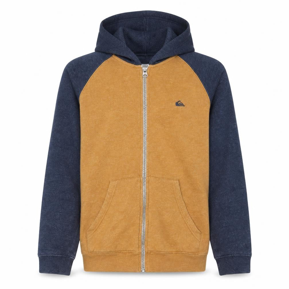 Quiksilver Teens Brown & Navy Full Zip Hoodie Size M