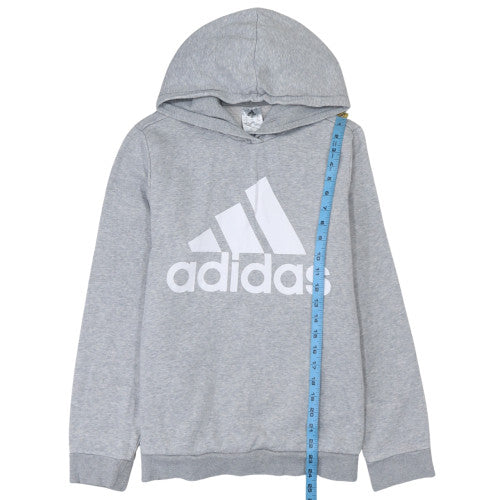 Adidas Womens Grey Pullover Hoodie L16-18 Classic Logo Sweatshirt