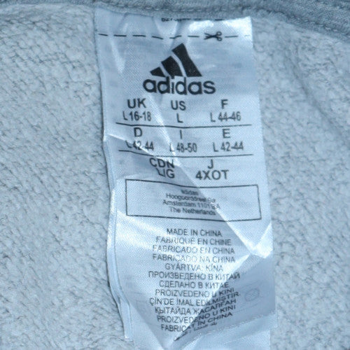 Adidas Womens Grey Pullover Hoodie L16-18 Classic Logo Sweatshirt