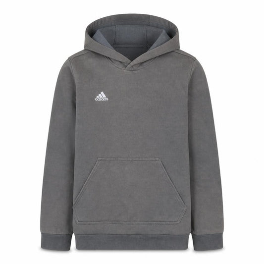 Adidas Boys Grey Pullover Hoodie 13-14 Years Fleece Lined Classic Fit