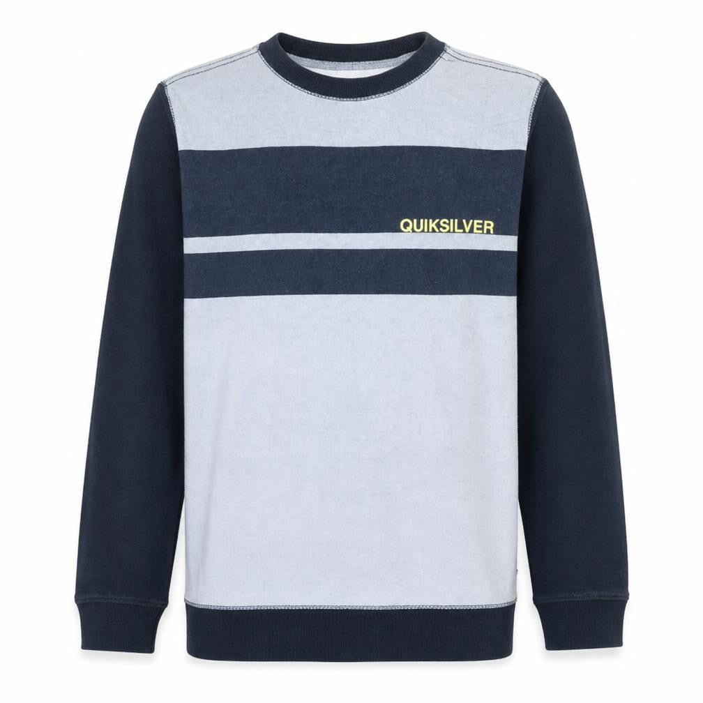 Quiksilver Men's Blue Stripe Logo Crew Neck Sweatshirt Size S