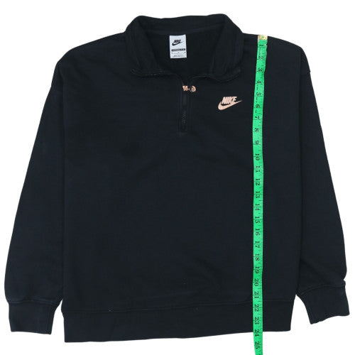 Nike Women's Black 1/2 Zip Oversized Fit Sweatshirt M