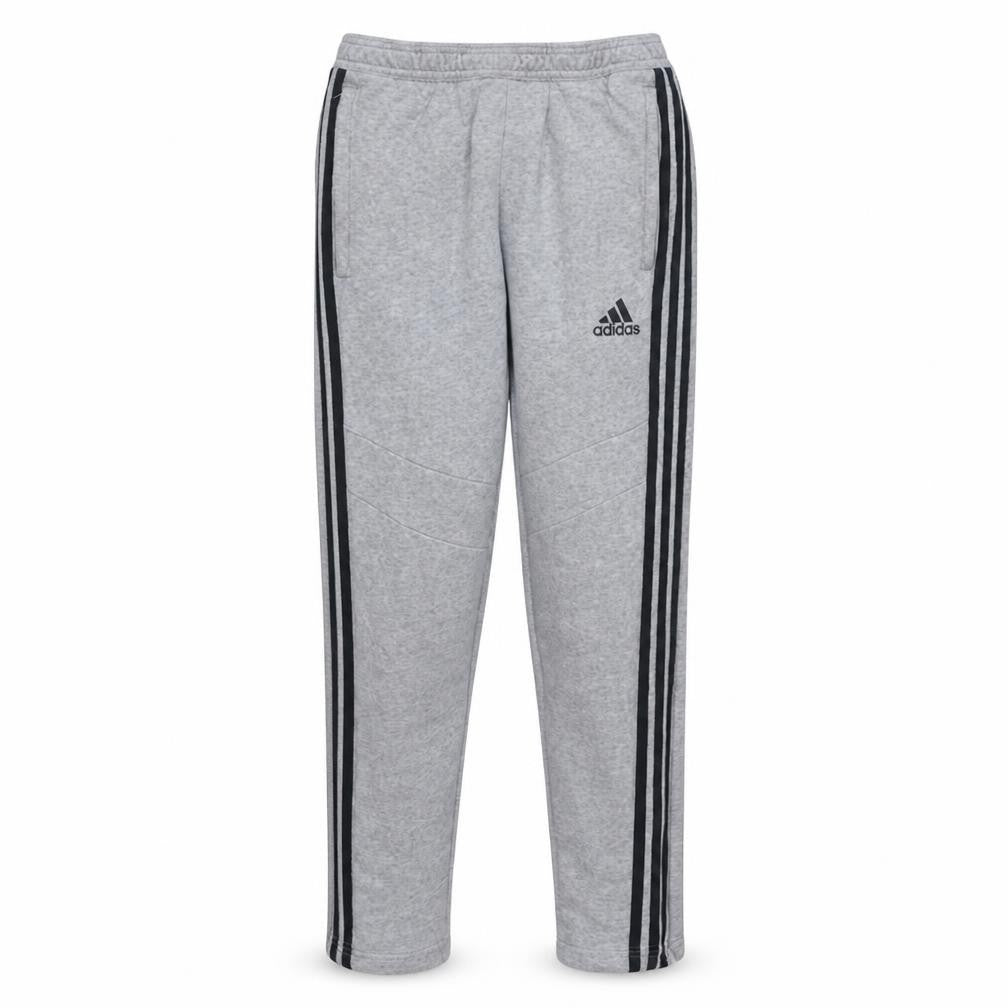 Front view of Adidas men’s grey sweatpants s regular fit tapered sports trousers