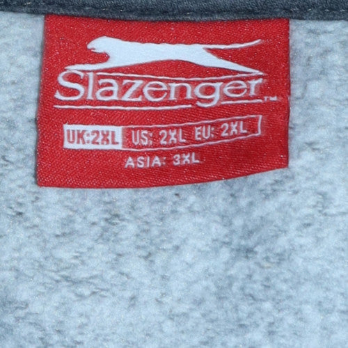 Slazenger Men's Grey 2XL Track Jacket Full Zip Fleece Activewear