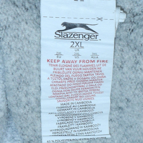 Slazenger Men's Grey 2XL Track Jacket Full Zip Fleece Activewear