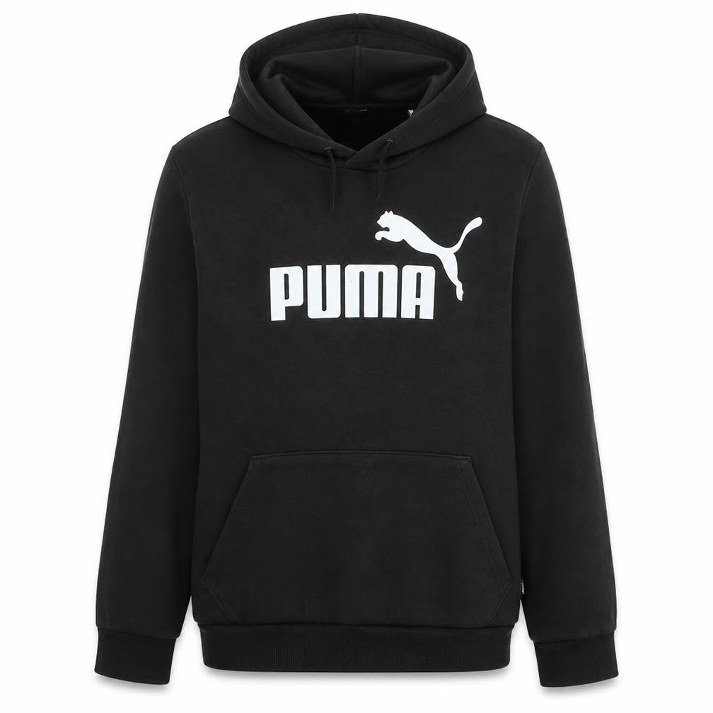 Puma Men's Black XL Pullover Hoodie with Logo and Kangaroo Pocket