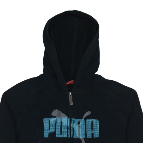 Puma Women Black Size 16 Full Zip Hoodie Sweatshirt