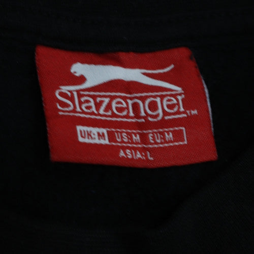 Slazenger Mens Black Crew Neck Pullover Sweatshirt M Regular Fit