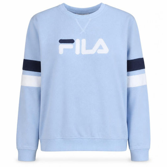 FILA Womens Light Blue Logo Sweatshirt L Cotton Blend Casual