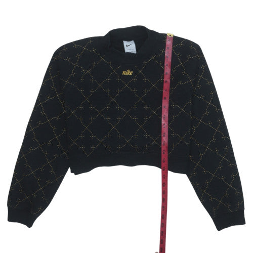 Nike Womens Black Gold Therma-Fit Pullover Sweatshirt XS
