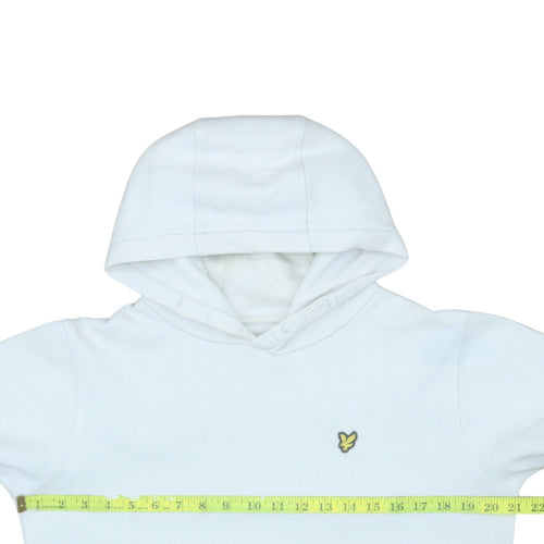 Lyle & Scott Boys White Pullover Hoodie 15-16 Years Cotton Fleece