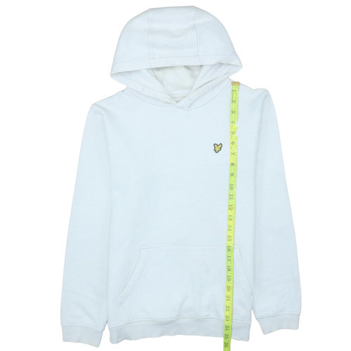 Lyle & Scott Boys White Pullover Hoodie 15-16 Years Cotton Fleece