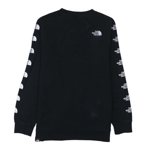 The North Face Womens Black Large Logo Sleeve Cotton Sweatshirt