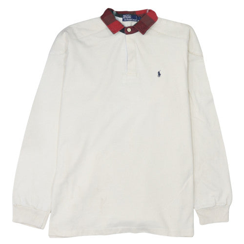 Ralph Lauren Men’s White Long Sleeve Cotton Polo Shirt L