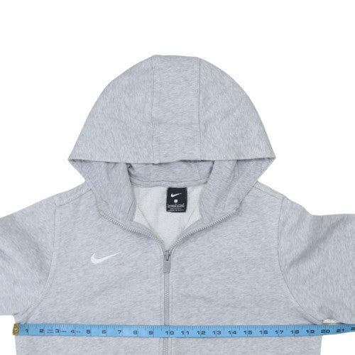 Nike Boys Grey Full Zip Hoodie Size 12-13 Years Fleece Sweatshirt