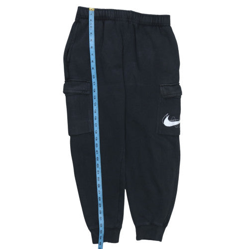 Nike Men Black Cargo Jogger Trousers Small Regular Fit Fleece