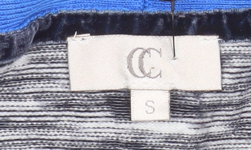 CC Women Blue Striped Open Front Cardigan Size S Lightweight Knit