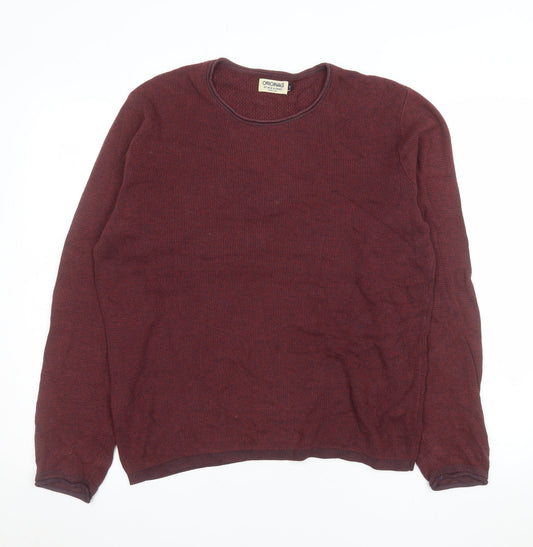 Jack & Jones Men’s Red Cotton Crew Neck Pullover Sweatshirt M