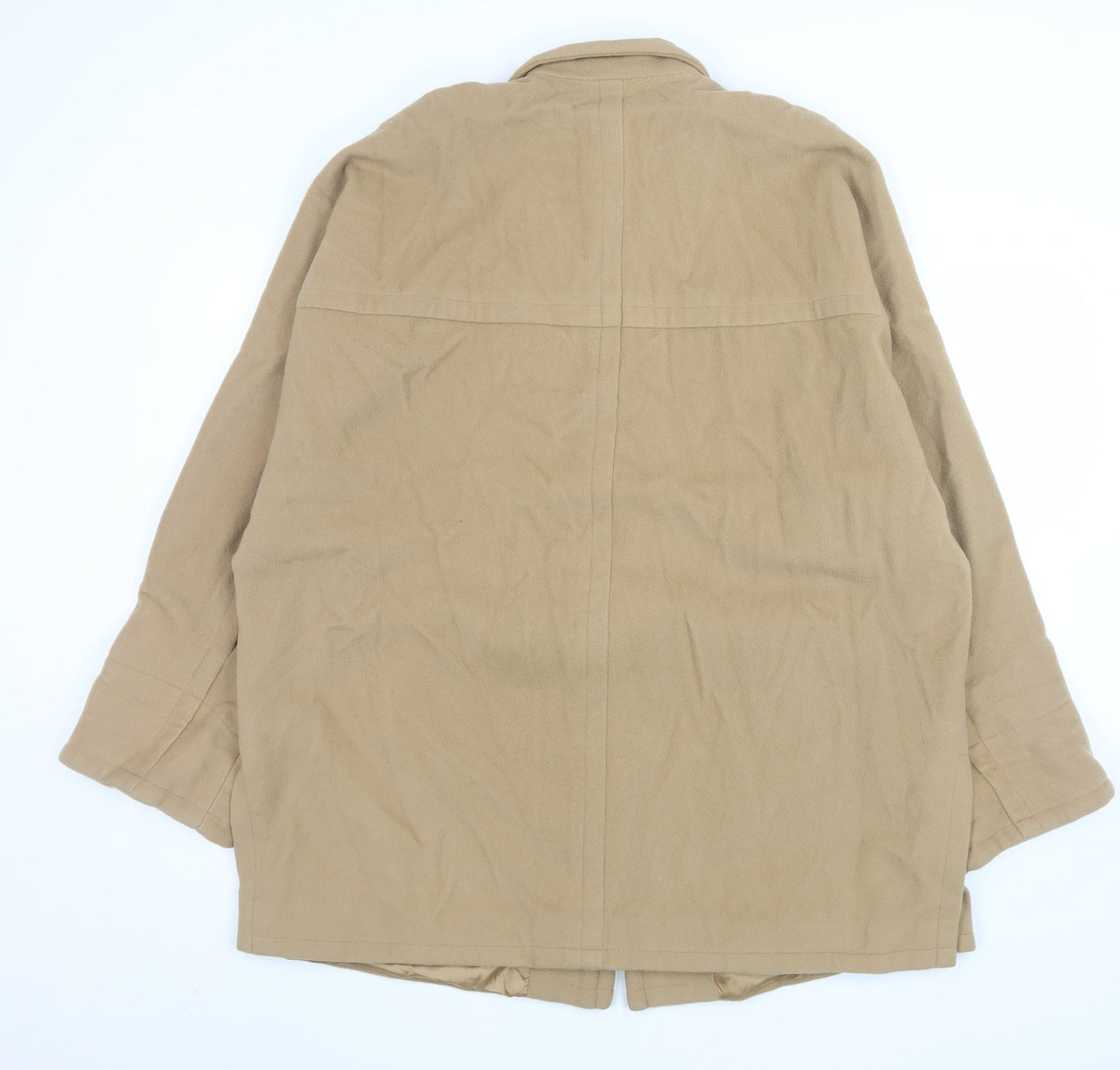 Wallis Women Beige Wool Cashmere Blend Coat Size 12 Classic Buttoned Style